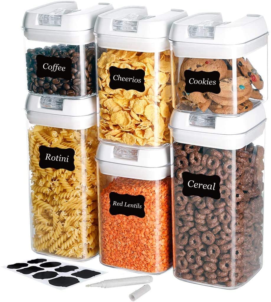 Airtight Food Storage Container set of 6 made by Durable BPA-free Plastic 