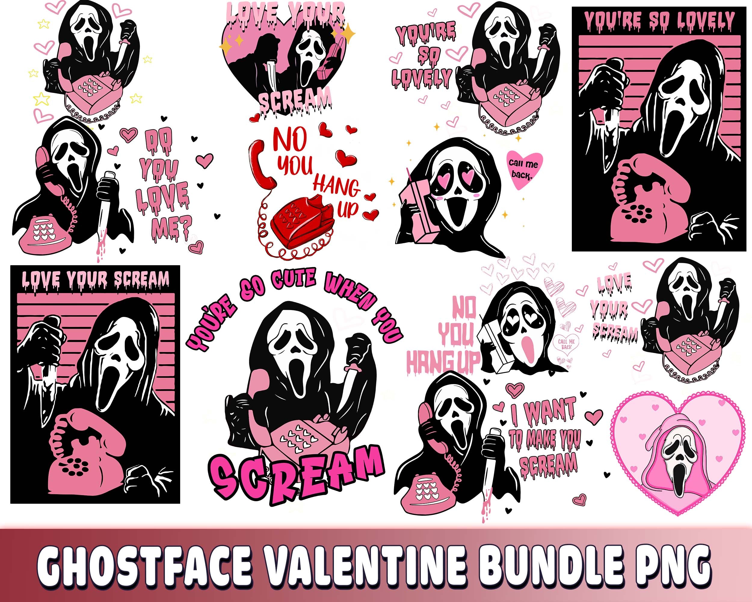 Ghostface valentine PNG , Ghostface valentine bundle PNG , Valentines