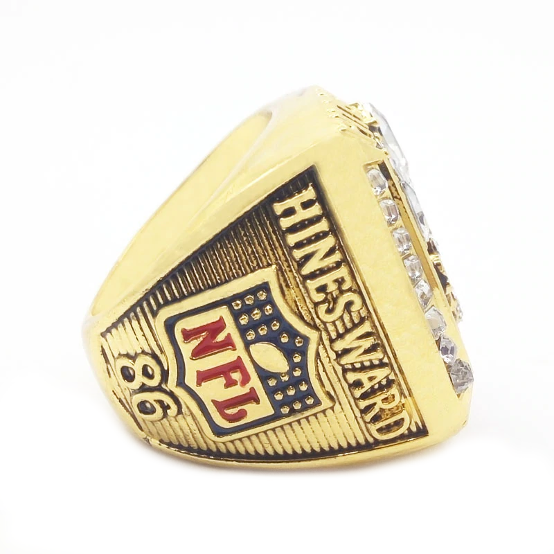 Pittsburgh Steelers - 2005 Super Bowl Gold Color Ring With Wooden Display  Box