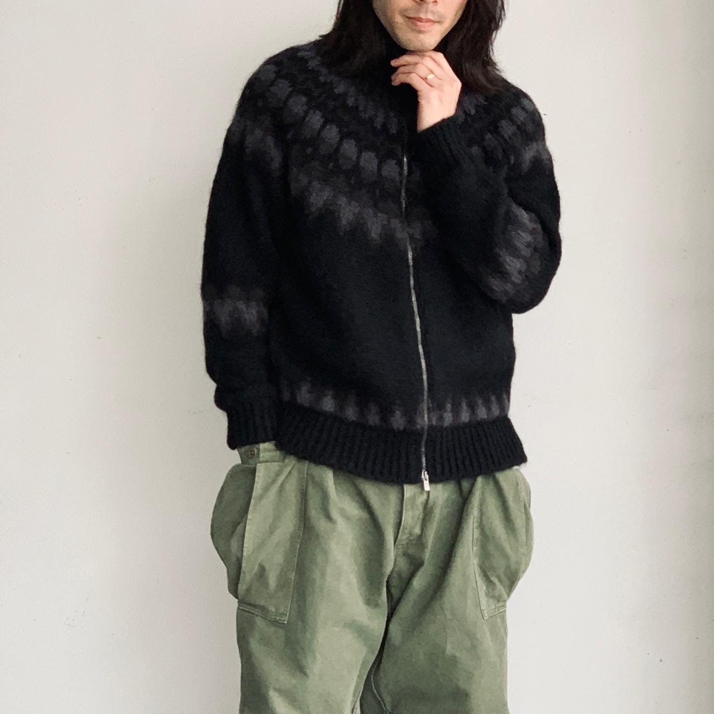 2022年最新版☆高級感溢れる 22AW BATONER MOHAIR NORDIC DRIVERS KNIT