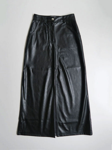 陰山織物謹製 JHON Faux Leather Slit Skirt - 通販 - www.hidrorepell