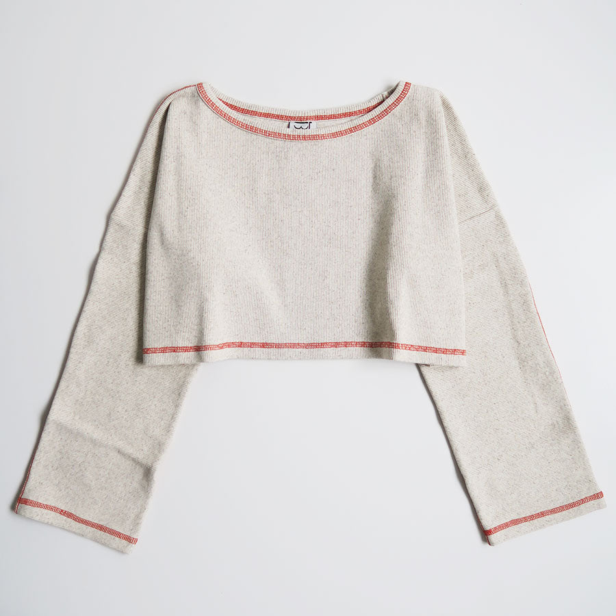 【Baserange/ベースレンジ】, NAPE CROP PULLOVER , FLNCP-RIB-SU23