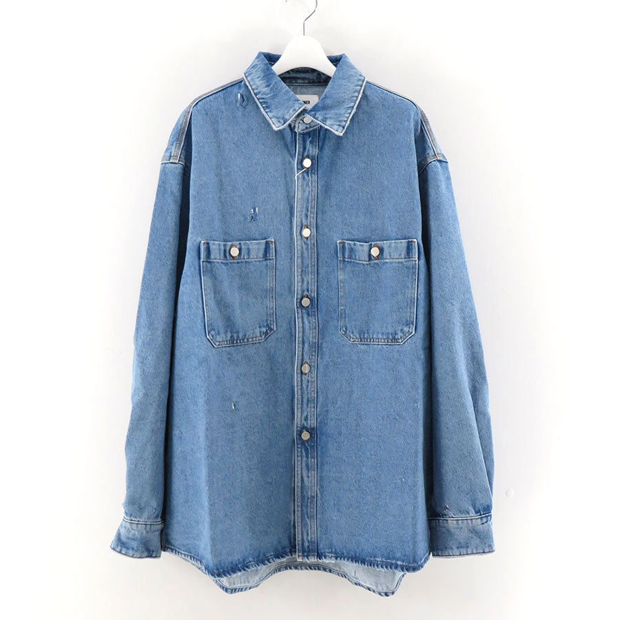 新品 HED MAYNER 22AW DESTROYED DENIM SHIRT mekdimethiopia.org