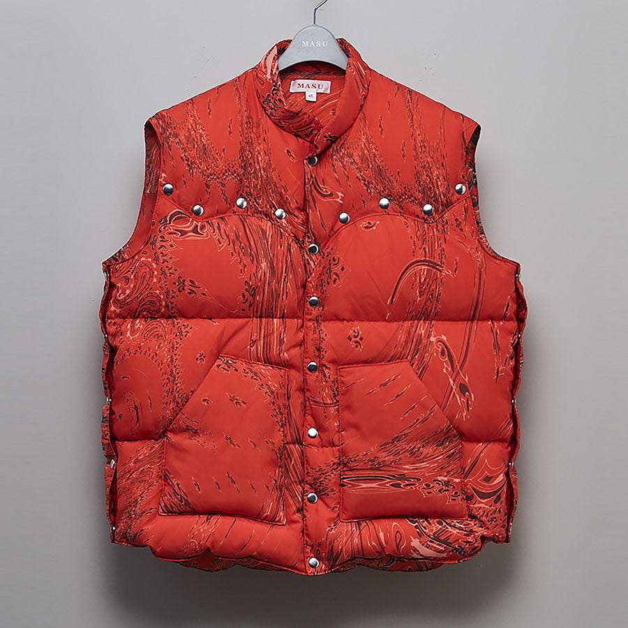 MASU MARBLE BANDANA PUFFER VEST 46 ジャケット/アウター ダウン