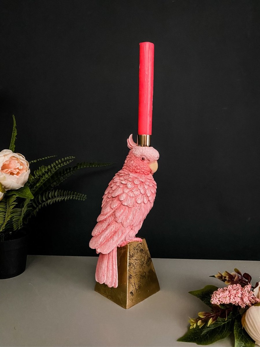 Pink Parrot Candle Holder | Punk & Poodle