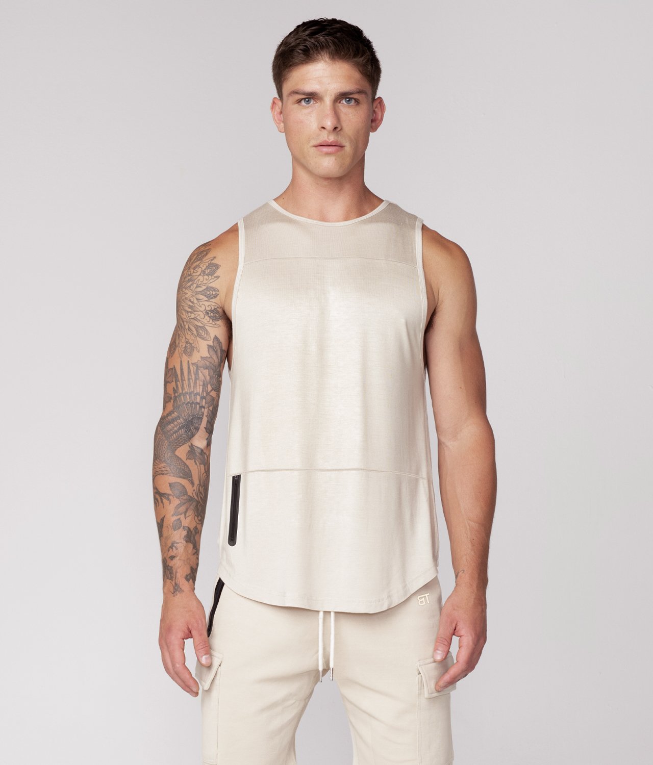Born Tough KSA Zippered Stone Signature Blend Running Tank Top for Men