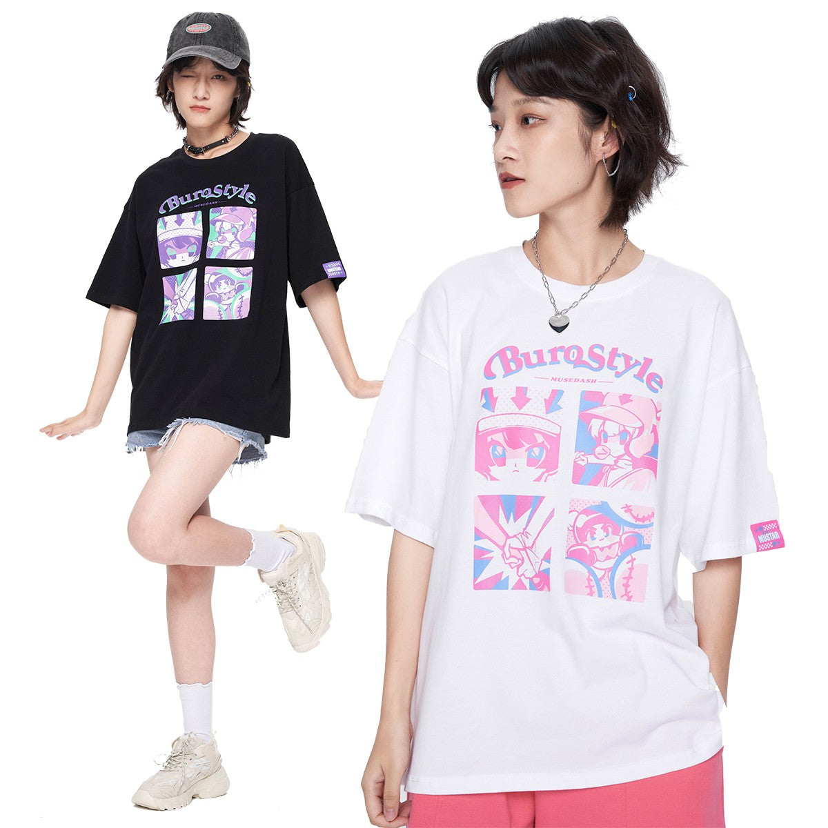 Muse Dash Rin Buro Clothes Short Sleeve T-shirt Cosplay Pure Cotton Limited COOL 