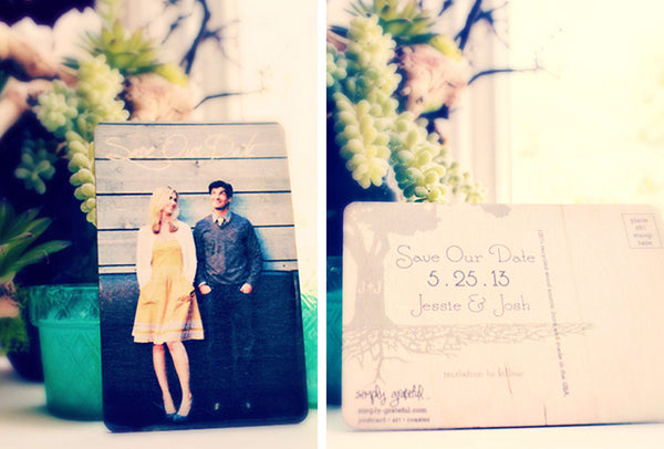 Simply Grateful Save the Dates, Custom, Personalize