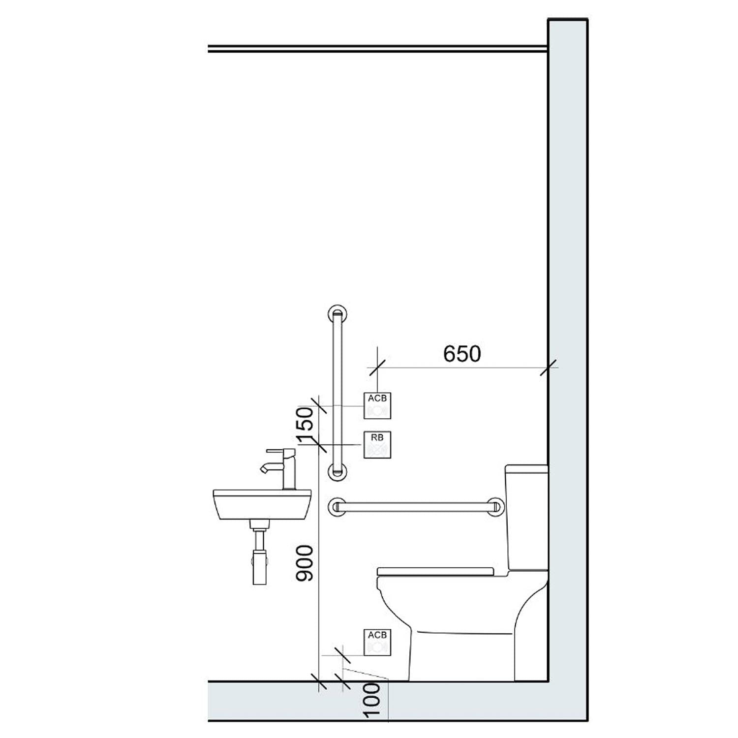 Doc M Spot Push Button Call Alarm Pack consisting of a call alarm button, reset button, beacon sounder and LCD acknowledgement panel schematic technical drawing