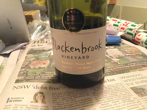 Award-winning Blackenbrook Family Reserve Nelson Pinot Noir 2010
