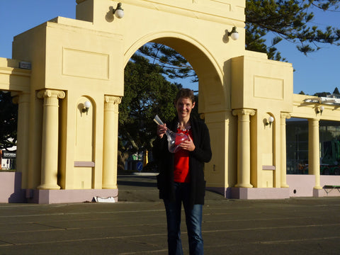 Ursula Schwarzenbach proudly presenting the new Bragato Trophy in Napier