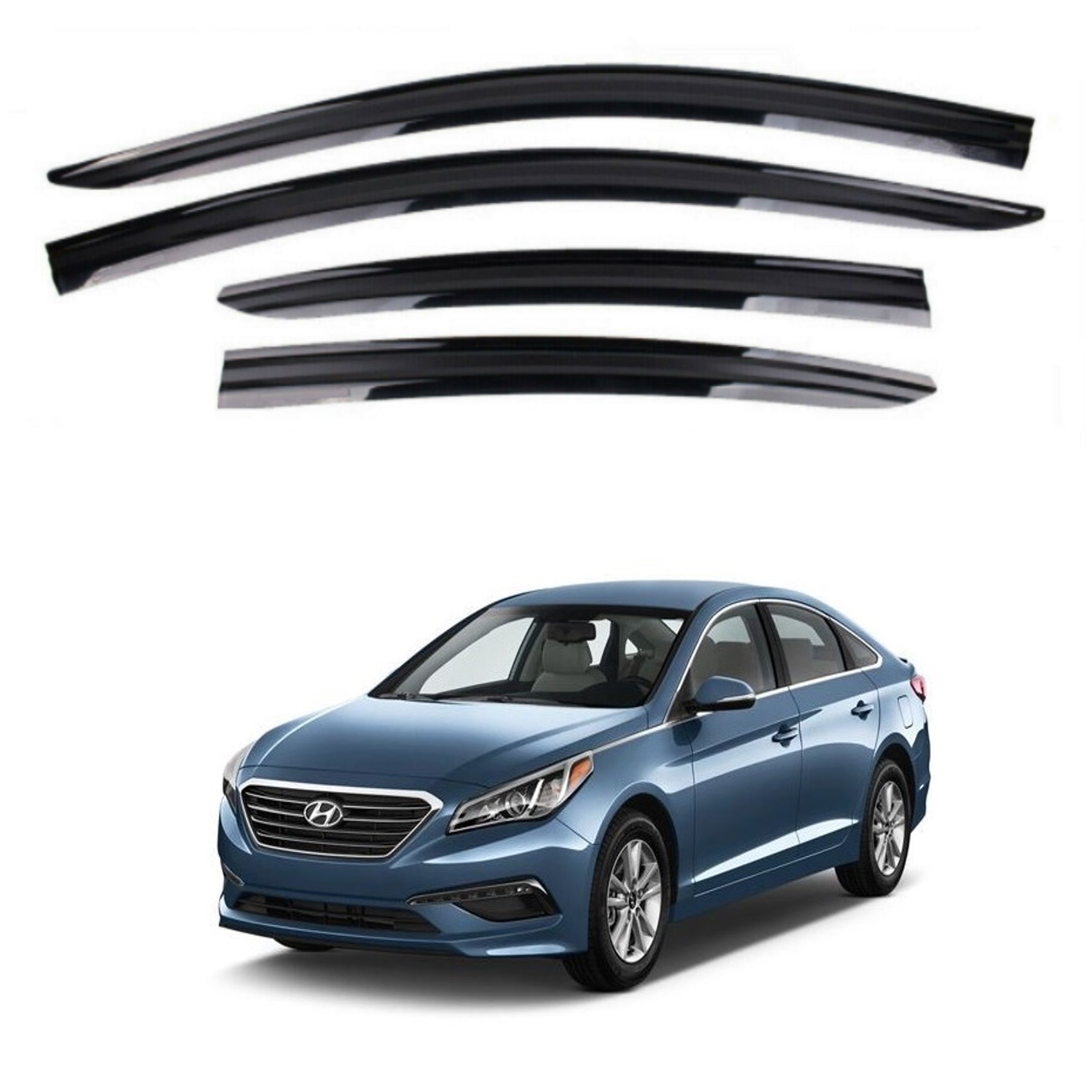 GY003133LP Car Accessories Vent Visor 4 Pieces Window Visors Vent Deflector Tape-on Rain Guards Goodyear Side Window Deflectors for Hyundai Sonata 2015-2019 
