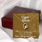 Crypto Queen Necklace, Perfect birthday or anniversary gift. Sparkly pendant on Bitcoin message card, To The MOON!