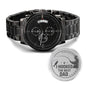 Engraved Design Black Chronograph Watch for "The Best Dad"