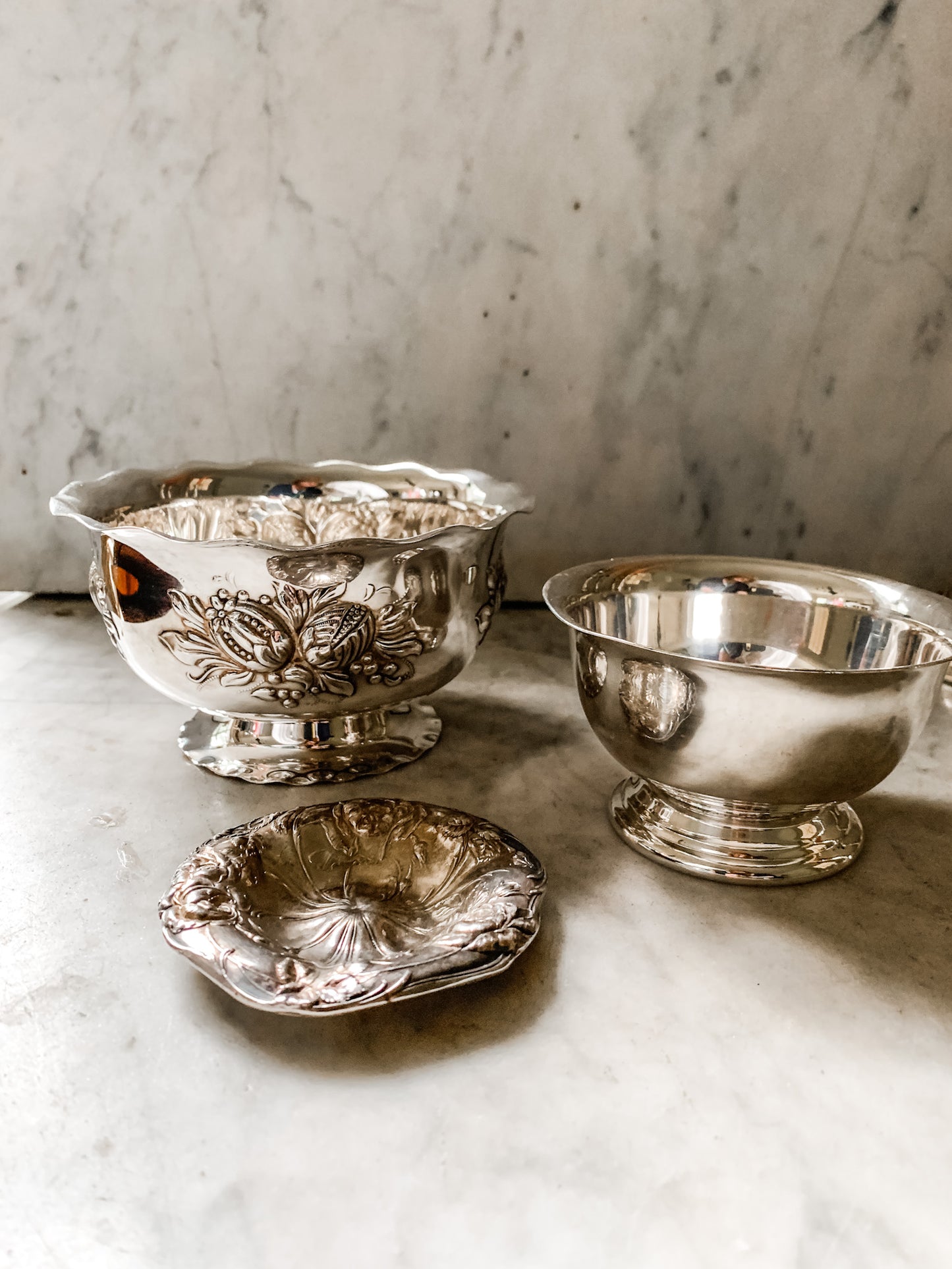 3 Vintage Silver Plate Bowls