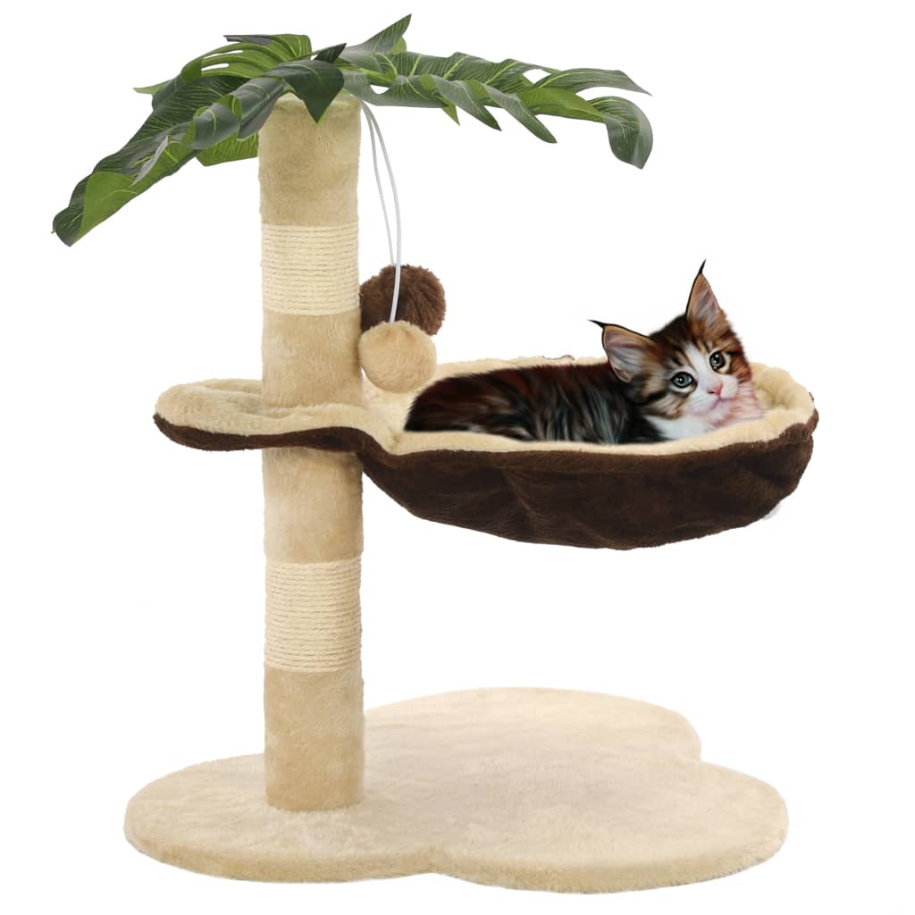 kradsetræ til katte med 50 cm beige og brun – Bolig Gigant