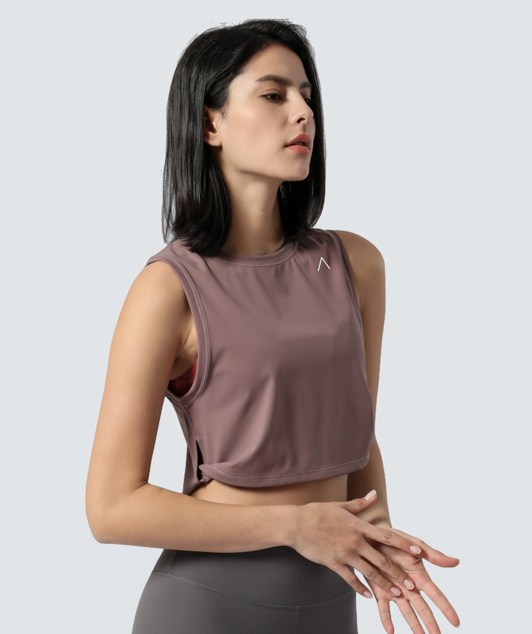 Amplify Breathable Rolled Crop Top Horizon Purple