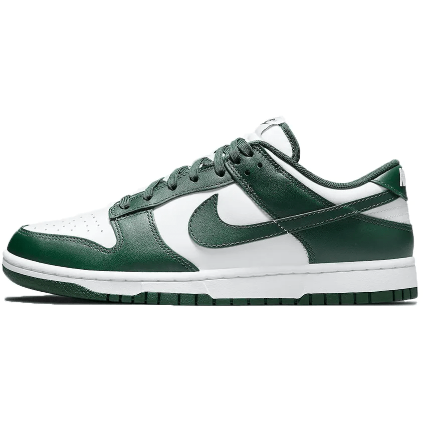 nike low dunk white green