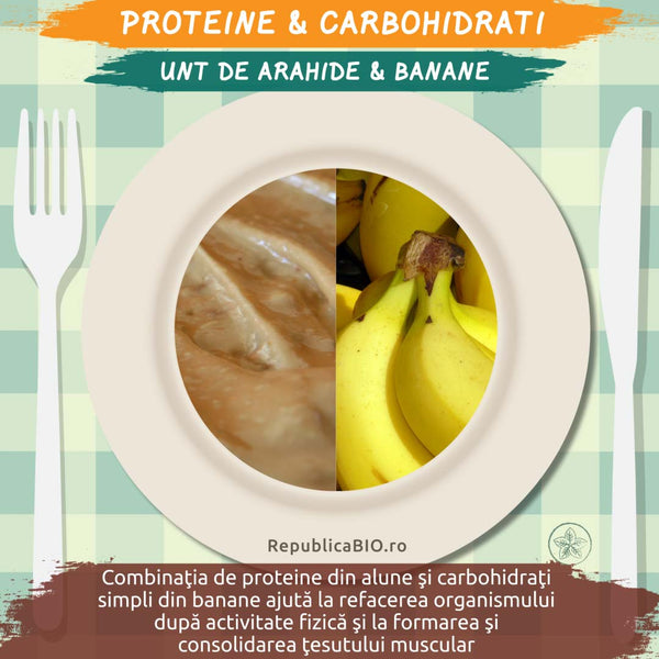 Proteine si carbohidrati - unt de arahide si banane