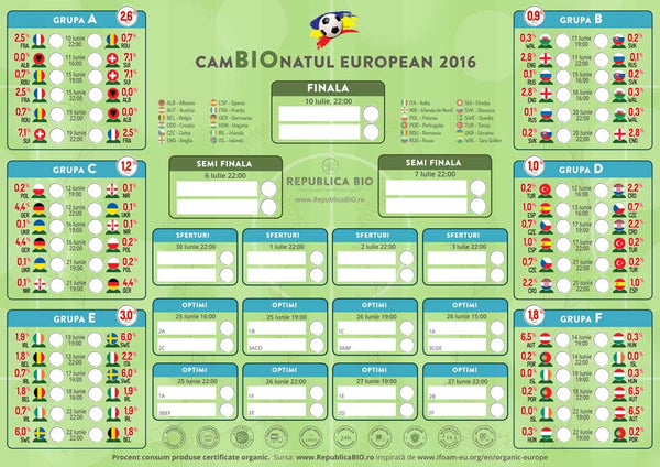 CamBIOnatul European de fotbal 2016 - program