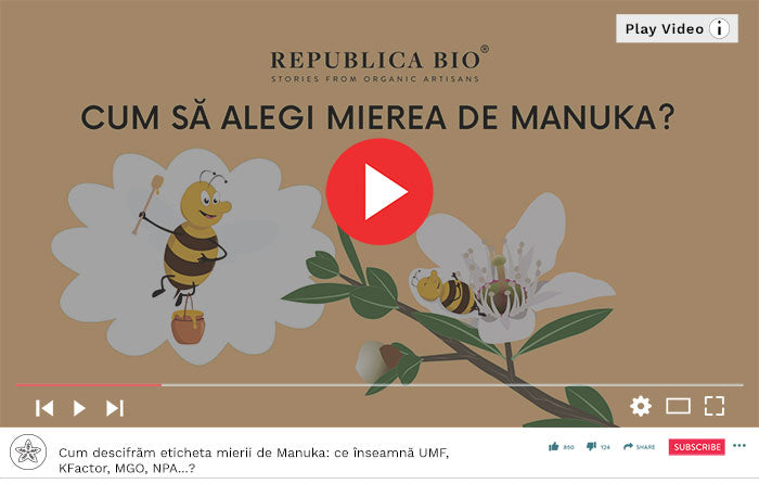Cum descifrăm eticheta mierii de Manuka: ce înseamnă UMF, KFactor, MGO, NPA - Video Republica BIO