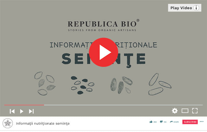 Informaţii nutriţionale seminţe - Video Republica BIO