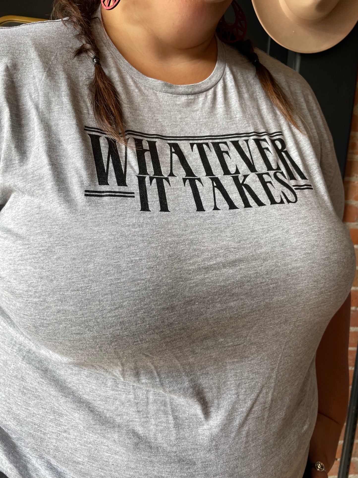 Whatever It Takes Graphic Tee - Heather Grey