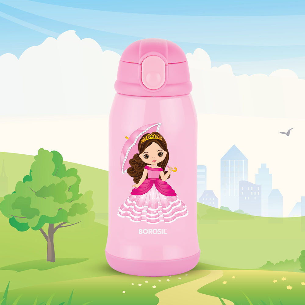 Buy Stainless Steel Princess Kids Sipper Bottle Flask Water Bottle ...