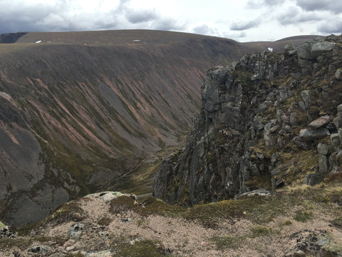 Looking down into the Lairig Ghru in Cairngorms National Park, Scotland