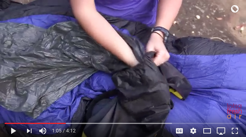 how to waterproof your sleeping bag, how to keep your sleeping bag dry while backpacking, how to make your backpack lighter