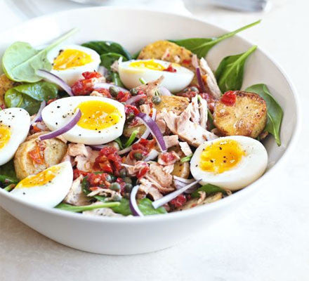 tuna nicoise salad for post exercise meal, high protein easy dinner ideas