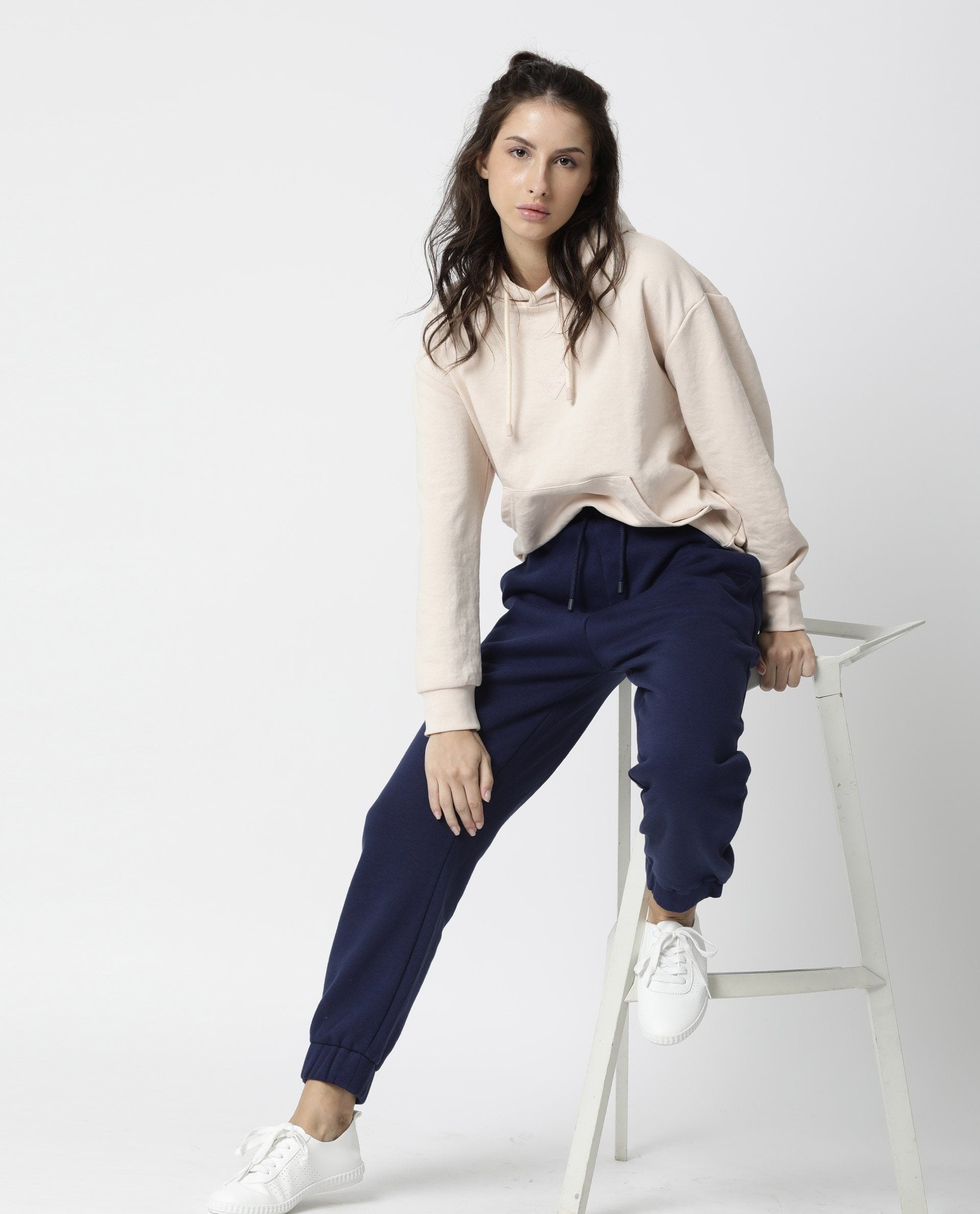 NEO-1- HEAVY WEIGHTED PLAIN WOMEN'S TRACK PANT - BLUE