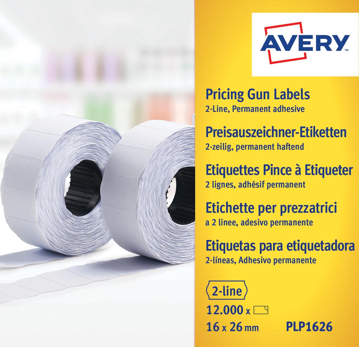 Avery PLP1626 etiketten voor prijstang ft 26 x 16 12 – Merken Distributie