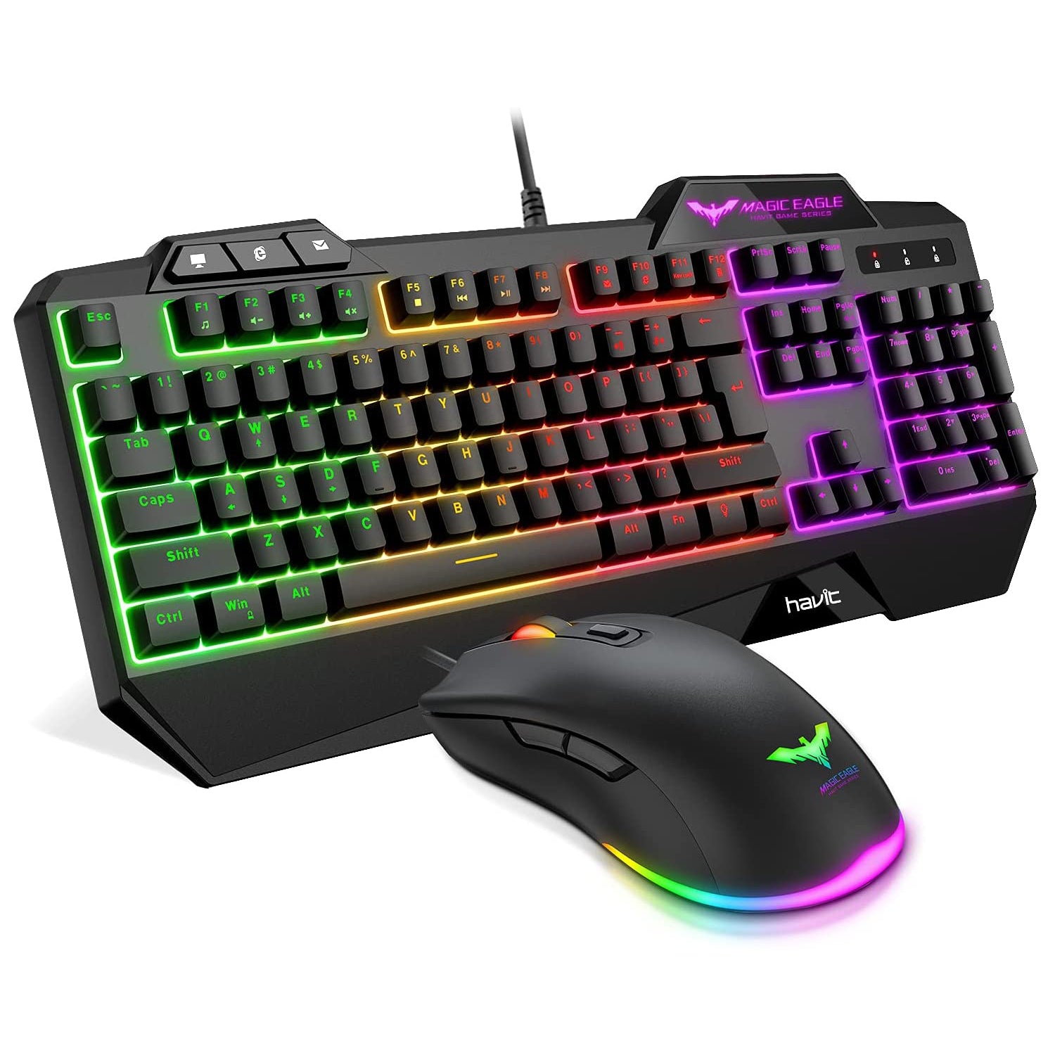 Grafiek Syndicaat Antecedent HAVIT HV-KB558CM Gaming Keyboard and Mouse Combo (Rainbow Backlit)