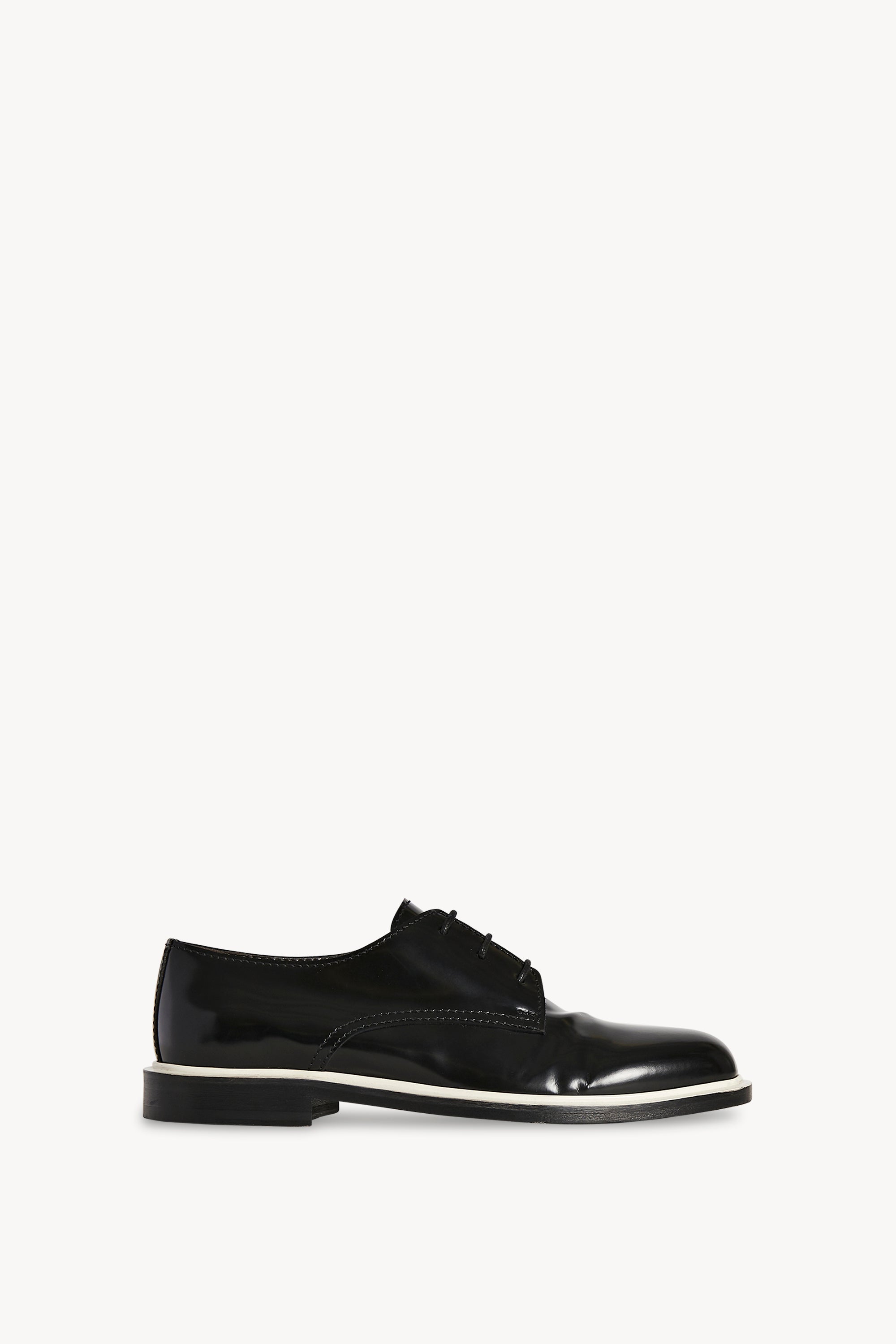 Jules Derby Shoe in Leather Black/white/black