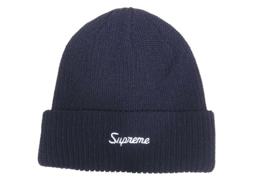 supreme navy beanie