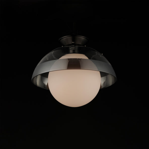 Domain 14" Semi Flush Mount - Smoke/Gunmetal