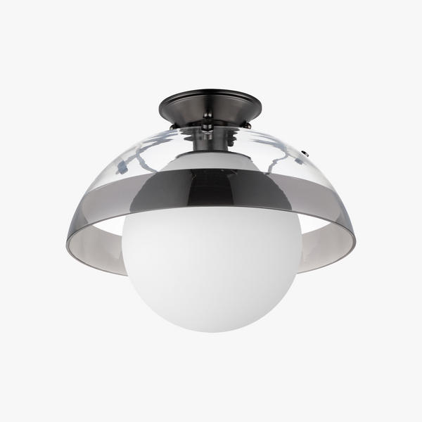 Domain 14" Semi Flush Mount - Smoke/Gunmetal