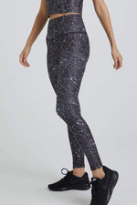 Wear It To Heart Noir Super Disco Foil High Waist Legging - WITH Leggings