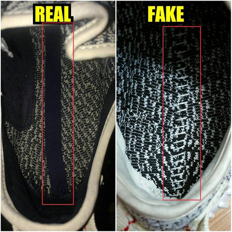 yeezy fake boost 350 dove adidas vs turtle yeezys spot legit insole tell footbed comparison check inside tag stitching insoles