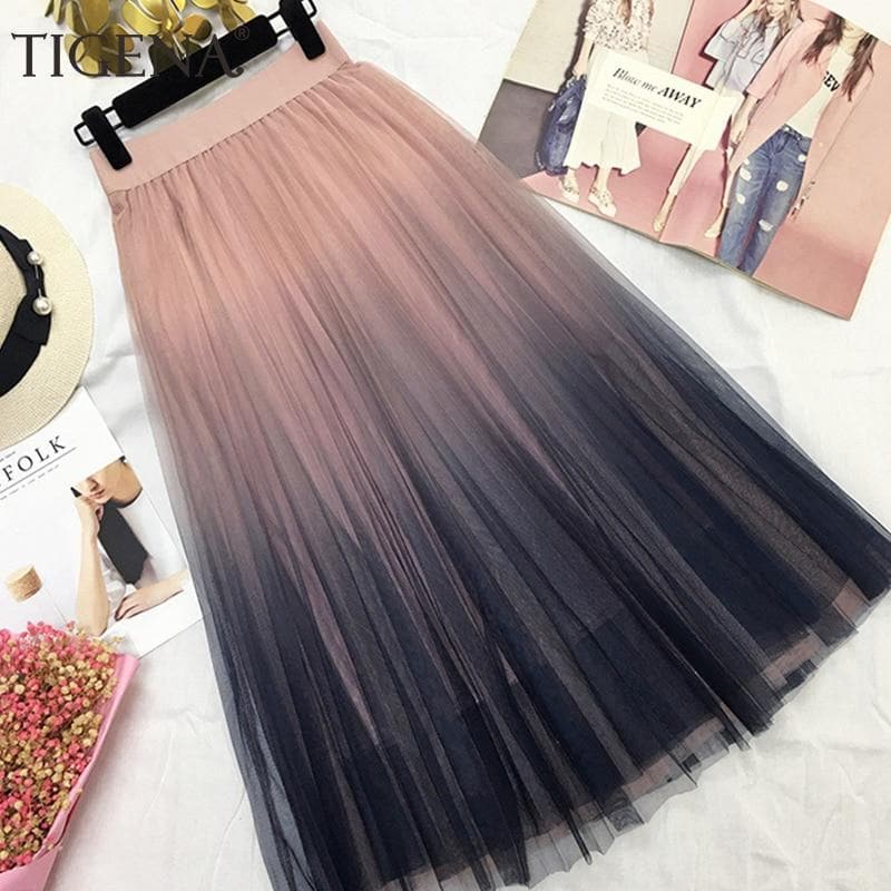 Beautiful Gradient Color Long Tulle Skirts – musthaveskirts