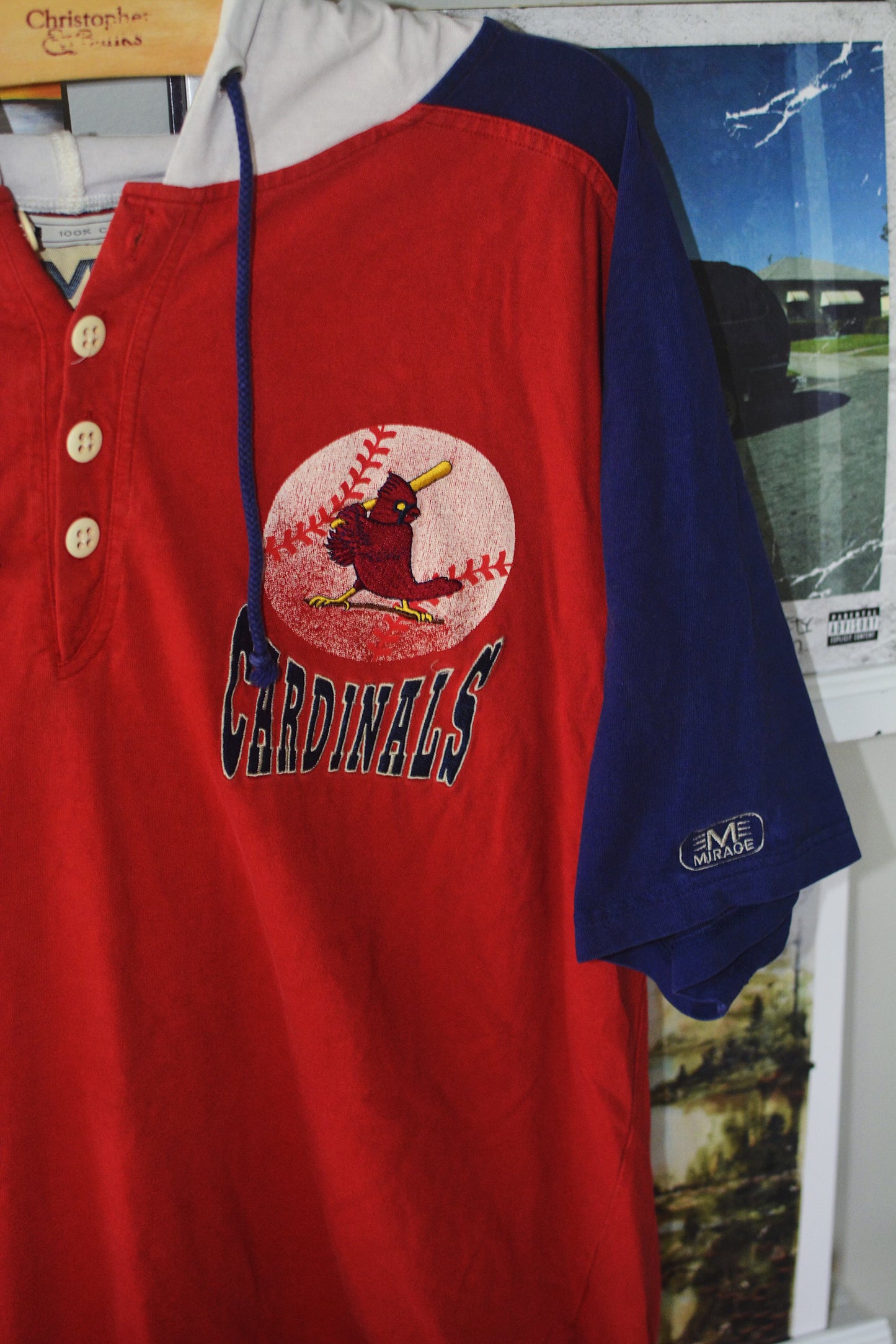 Vintage St. Louis Cardinals Short Sleeve Hoodie T-Shirt