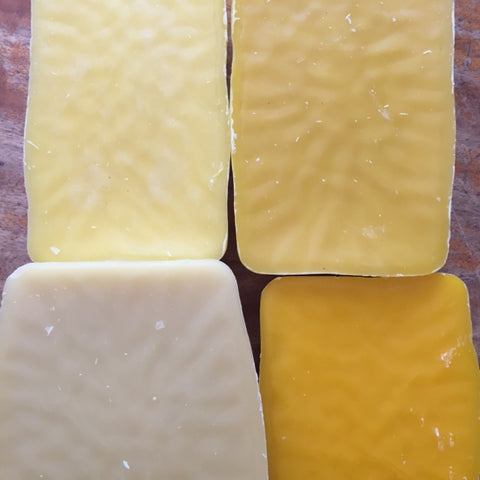 Different colours of beeswax