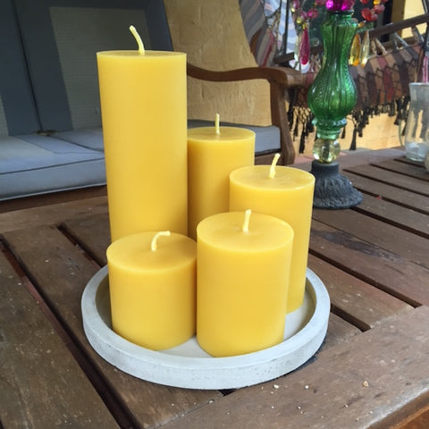 Set fo five solid beeswax candles from Happy Flame