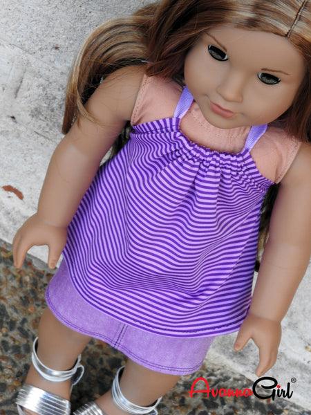 american girl doll purple dress