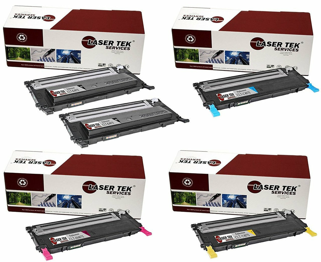 5 Pack Compatible Samsung CLT-407S High Yield Replacement Toner Cartridges for the Samsung CLP-320, CLP-320N, CLP-321N, CLP-325W, CLP-326, CLX -3180 – Laser Tek Services