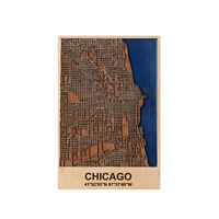 Chicago Wooden City Map