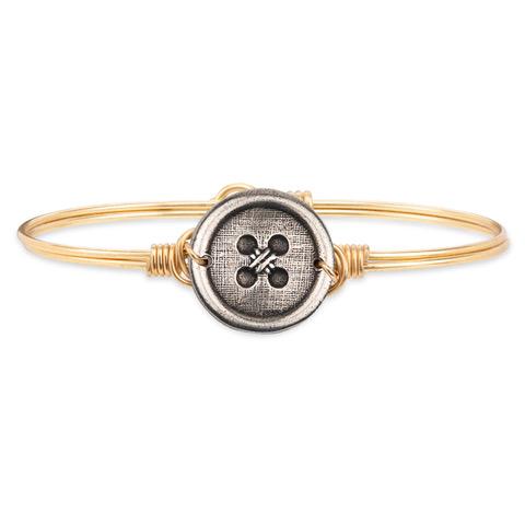 Cute as a Button Bangle Bracelet finish:Brass Tone