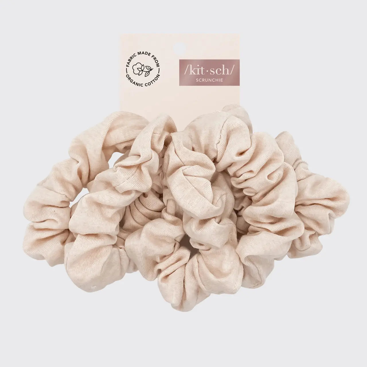 Kitsch Organic Cotton Knit Scrunchies 5pc - Cream