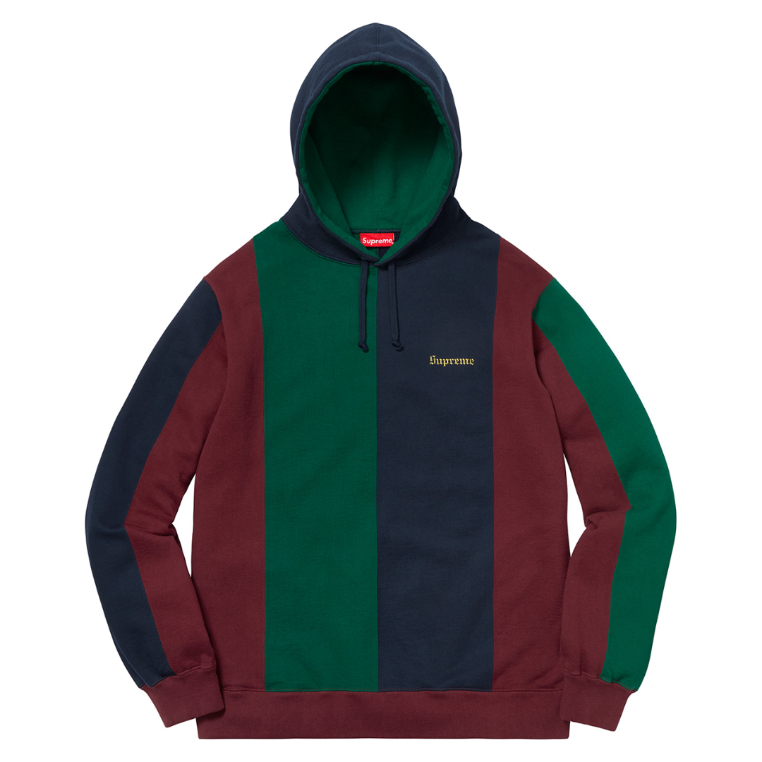 Supreme Tricolor Hoodie Burgundy (FW18)